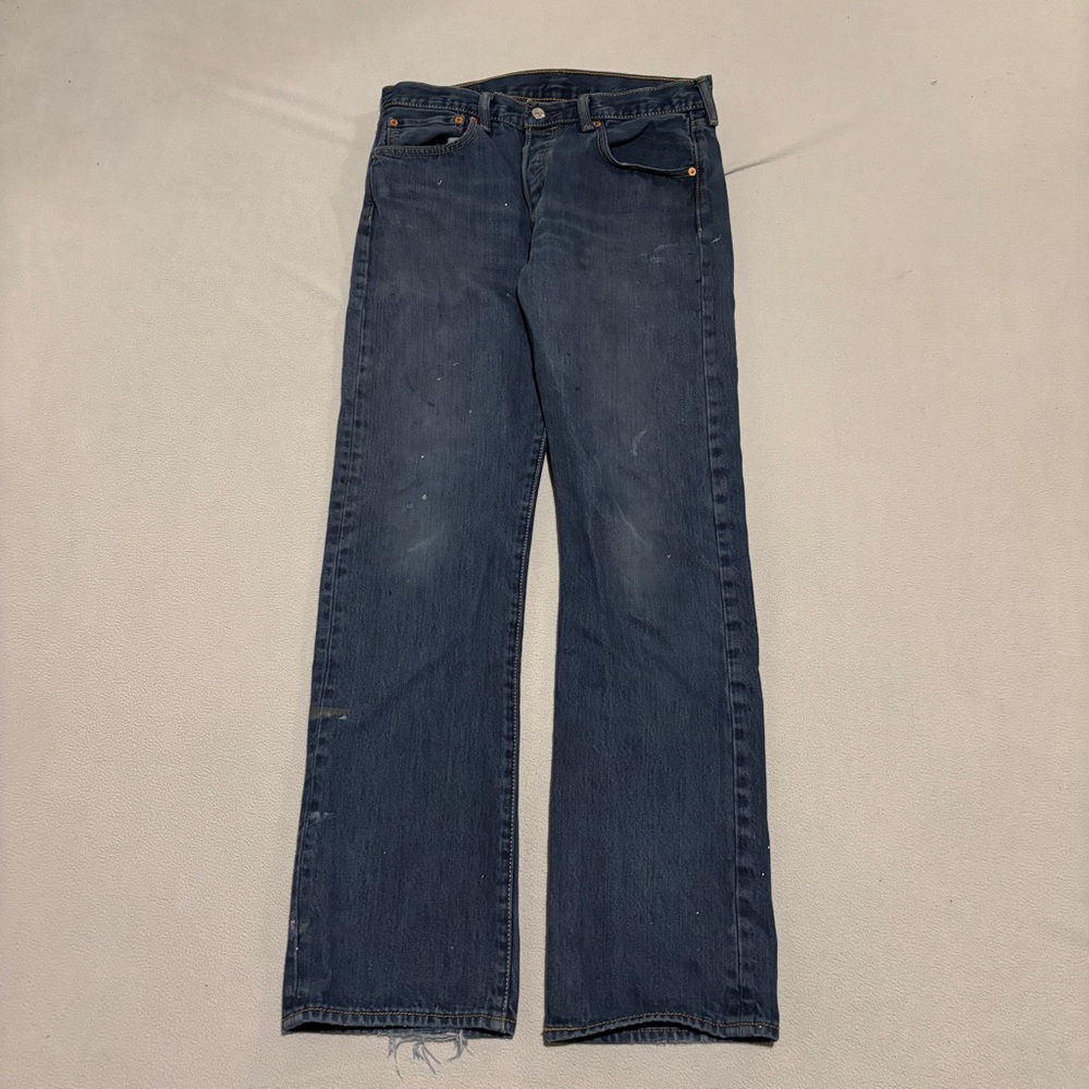 Levis 501 Jeans Mens 32x32 Blue‎ Straight Leg Regular Denim Grunge Casual